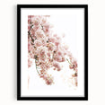 Extra large abstract art print with vibrant spring colors on textured canvas, framed in black, ideal for living room decor.