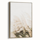 Framed canvas depicting a vintage summer landscape in muted gold and black tones, ideal for bedroom wall decor.