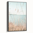 Black and white landscape painting on framed canvas depicting a serene summer scene, ideal for bedroom wall art.