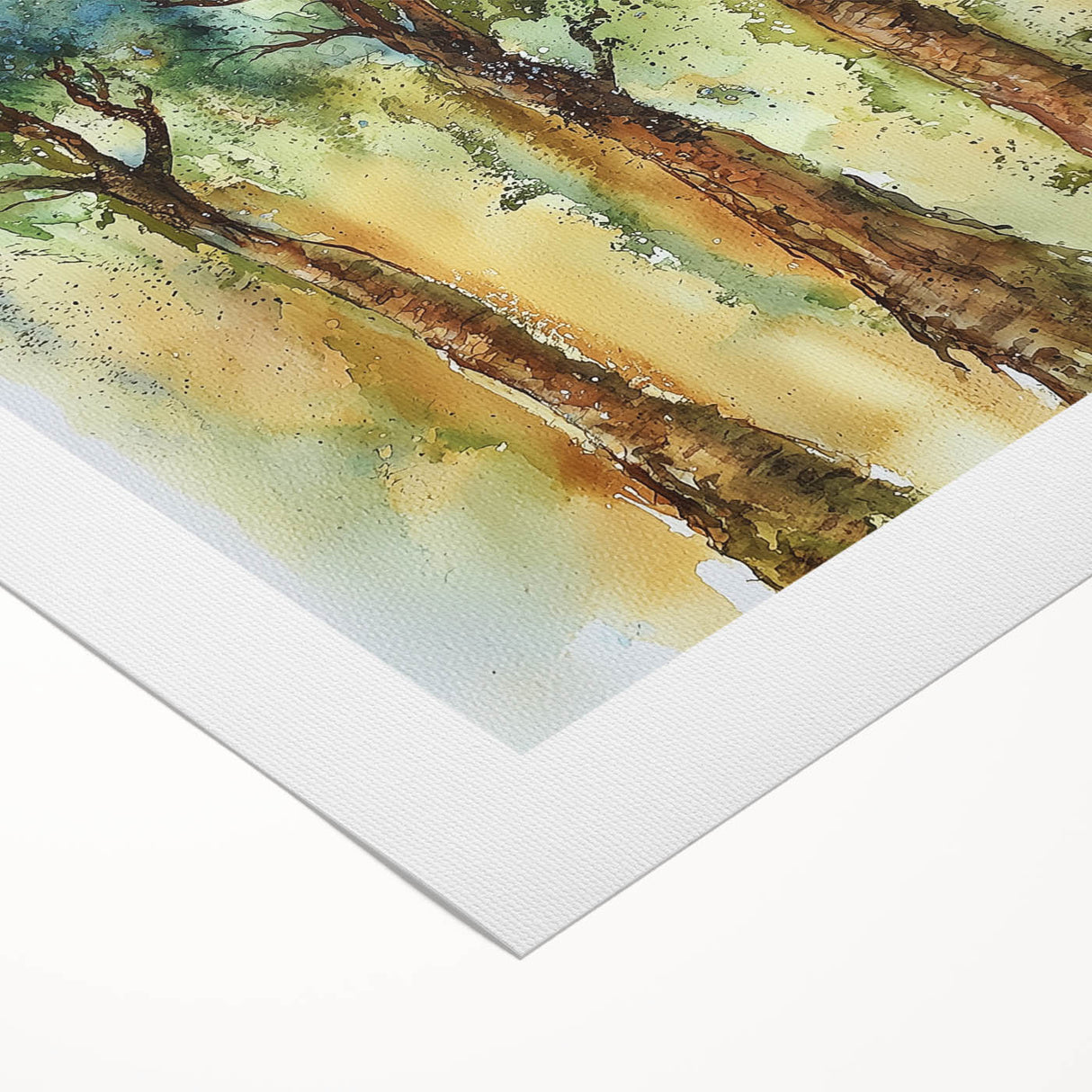Nature-Inspired Canvas Wall Art - Watercolor Trees for Living Room