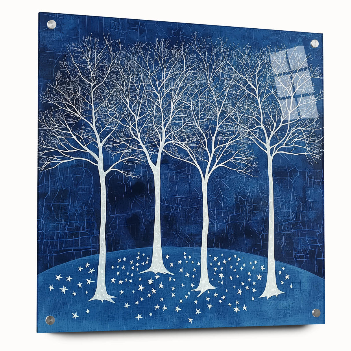 Abstract Canvas Wall Art - Winter Wonderland Tree Print