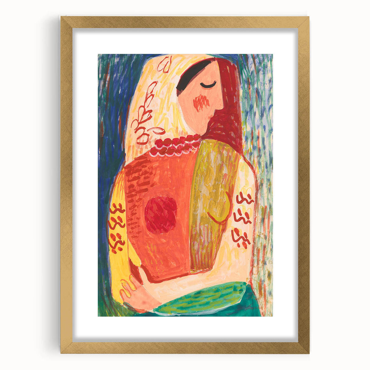 Colorful Woman Portrait | Modern Art Print by Mikuláš Galanda
