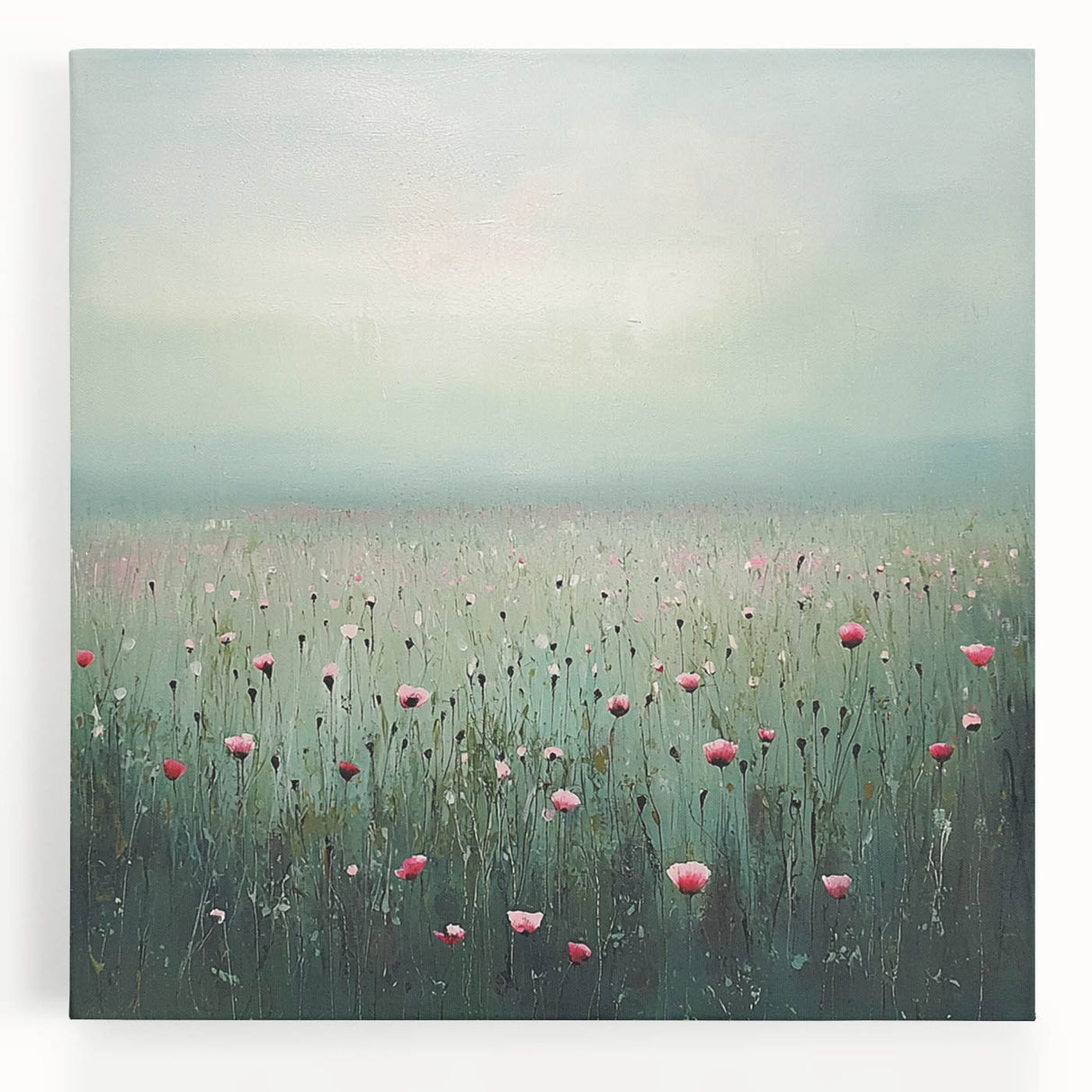 Serene Floral Living Room Wall Art - Modern Canvas & Framed Print