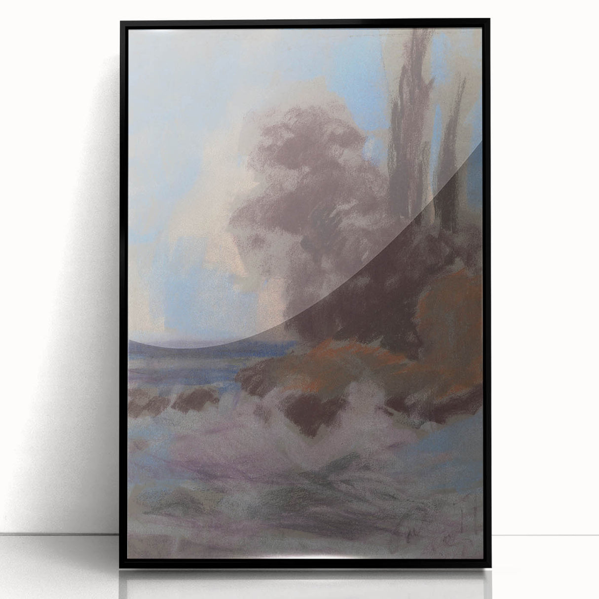 Winter River Landscape | Modern Art Print by Zolo Palugyay
