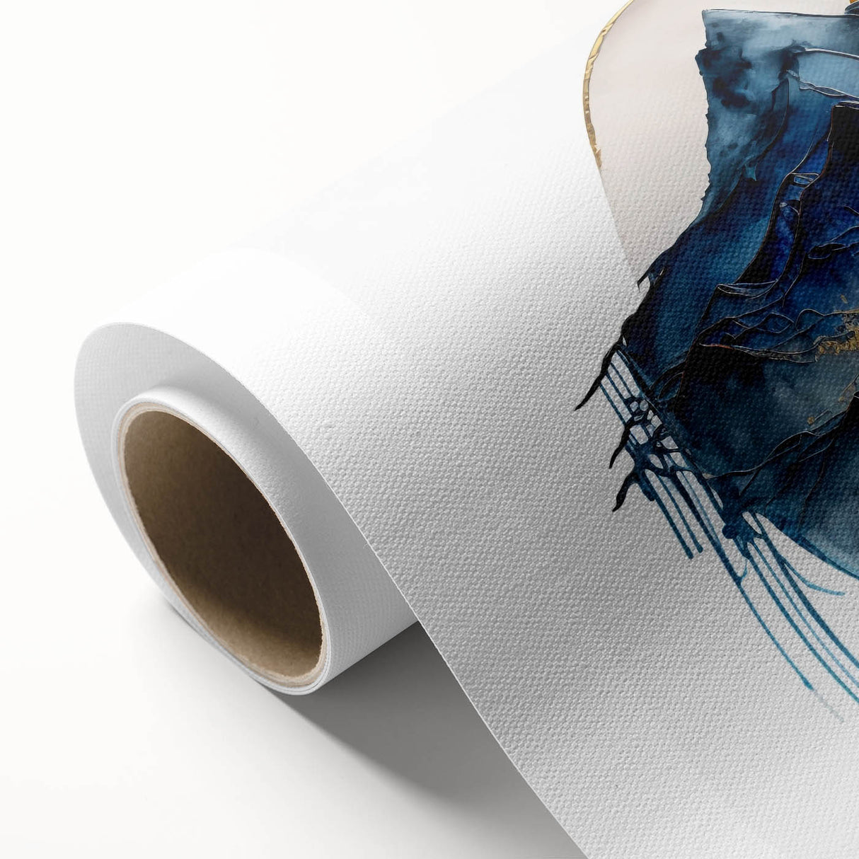 Elegant Office Wall Art - Gold & Blue Mountain Corporate Print