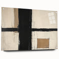 Abstract geometric design in acrylic glass, showcasing vibrant colors and sharp angles, set against a neutral background with metallic pins for mounting. Ideal for modern decor.