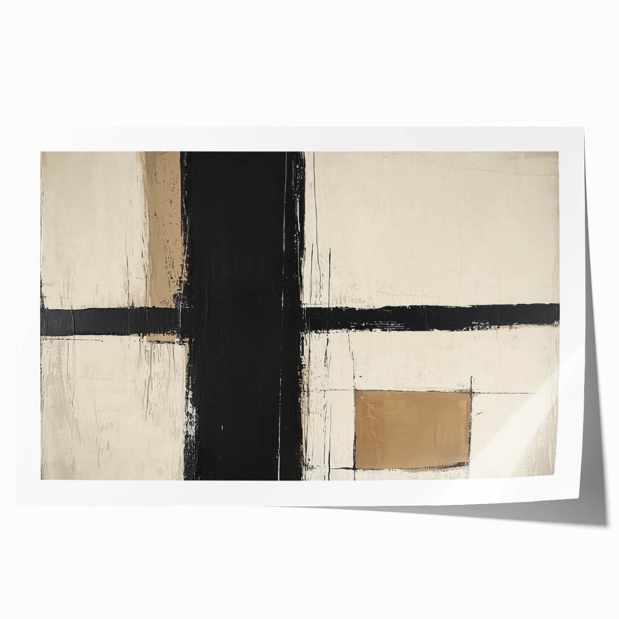 Abstract geometric rolled print showcasing vibrant colors and intricate patterns, ideal for modern home decor. Packaged securely in a durable cardboard tube for safe delivery.