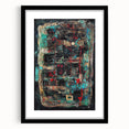 Abstract art frame showcasing vibrant black splatters on a white background, featuring a sleek mat design, perfect for modern home decor.