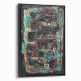 Framed black abstract splatter canvas art showcasing dynamic patterns and textures, perfect for modern home decor, enhancing artistic ambiance and style.