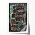 Abstract rolled print showcasing vibrant splatters of color on a textured surface, designed to enhance modern decor. Packaged securely in a cardboard tube for safe delivery.