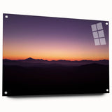 Acrylic landscape artwork of a desert scene displayed from the side, showcasing vibrant colors and intricate details, secured with pins for stability.