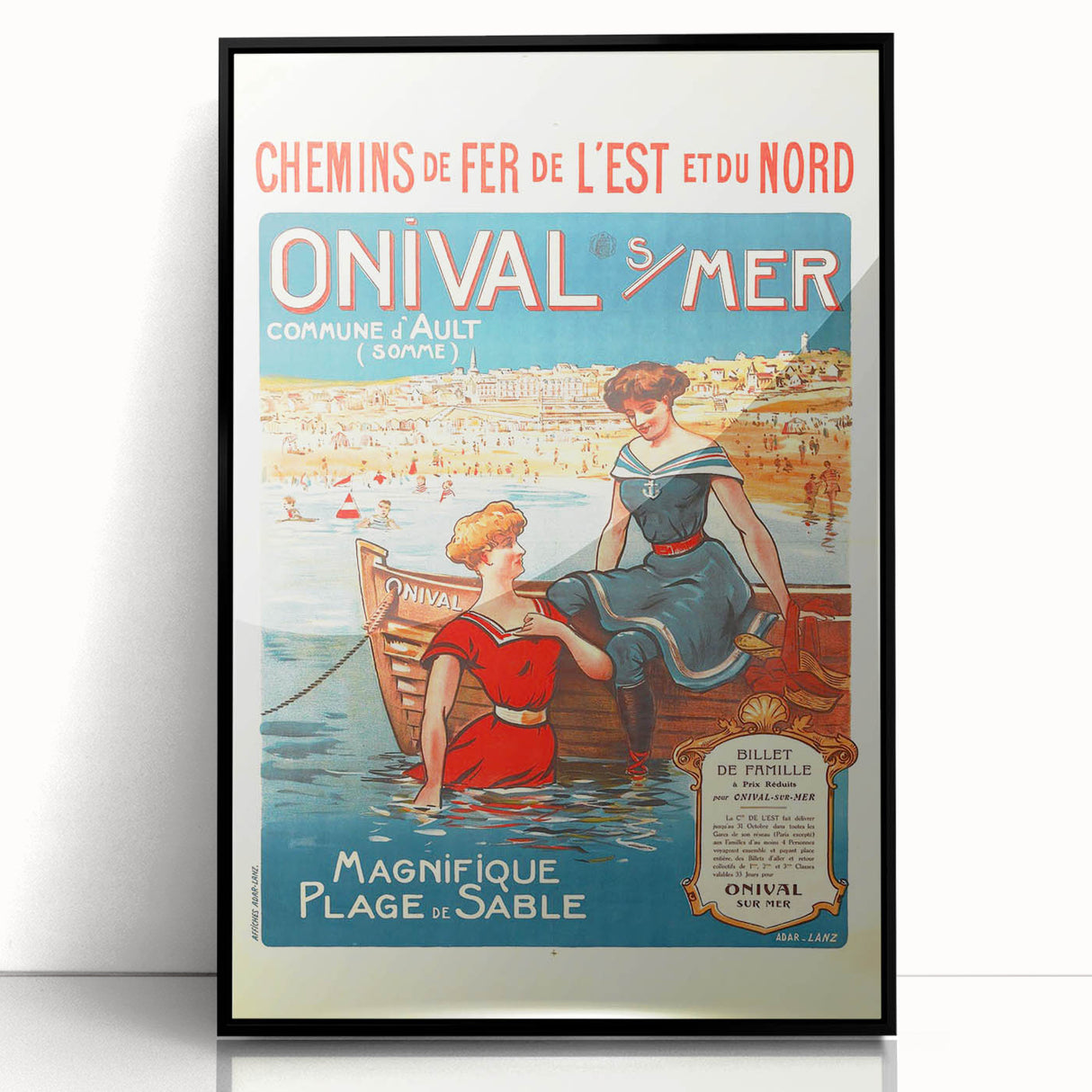 Retro Onival-sur-Mer Travel Poster – Vintage French Beach Art