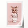 Bathroom Wall Decor - Cute Mouse Reading Newspaper for Whimsical Style