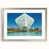 Textured art print depicting an abstract South American scenery in silver frame, ideal for bedroom art.
