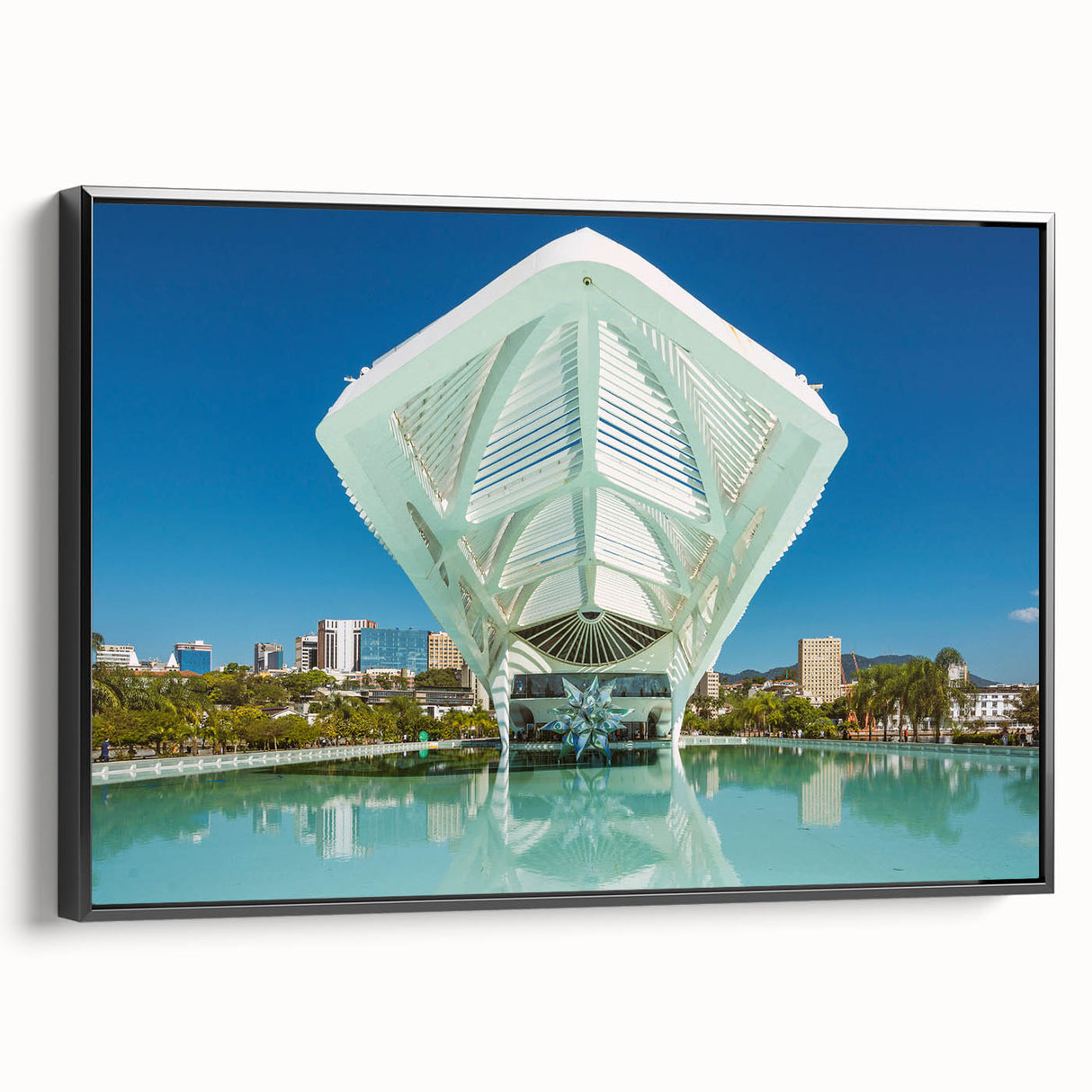 Black and white wall art of a Brazilian landscape on framed canvas, ideal for bedroom decor.