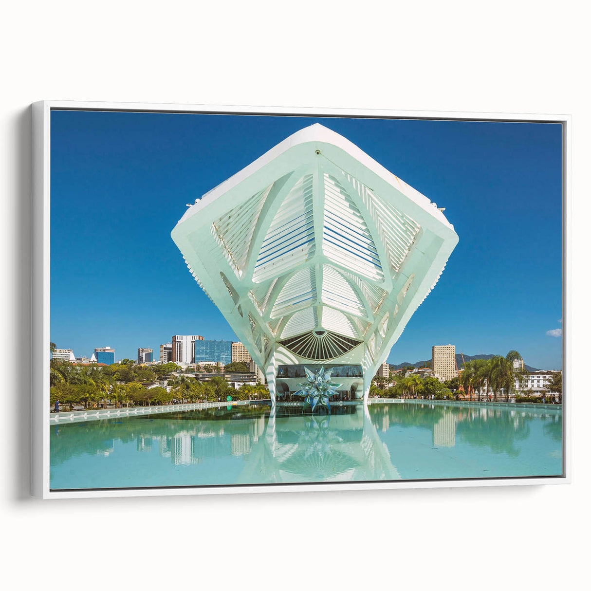 Vintage poster art of Brazilian scenery on framed canvas, featuring colorful art in extra large size.