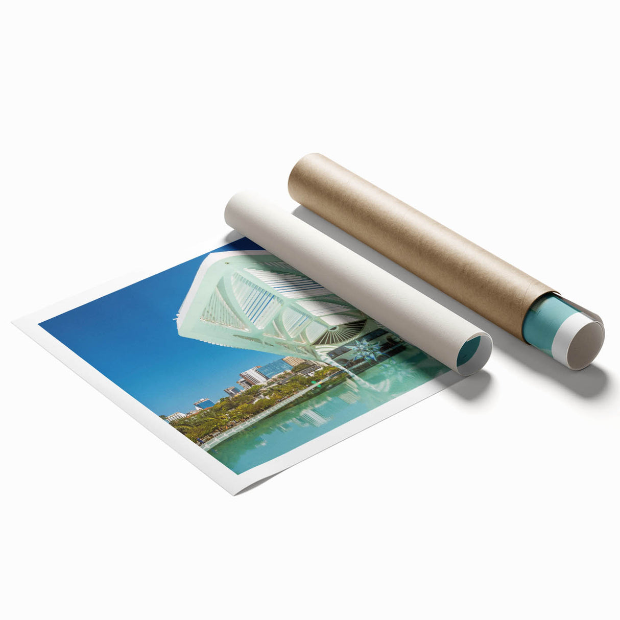 Extra large rolled print of a serene Brazilian landscape with lush greenery and soft blue skies.