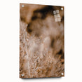 Large abstract wall art on acrylic glass depicting swirling autumn colors, ideal for bedroom or dining room decor.