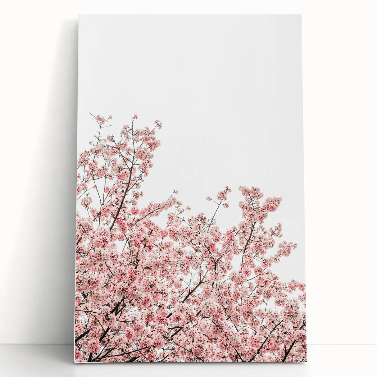 Large black and white canvas of a springtime tree, ideal for kitchen wall art or bedroom ambiance.