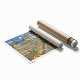 Extra large rolled canvas print of Van Gogh-inspired floral art in vibrant colors.