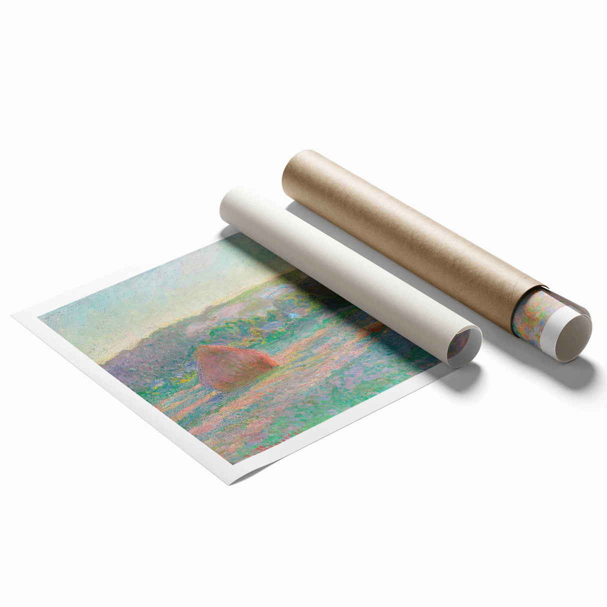 Impressionist Landscape Wall Art - Monet's Wheat Stacks at Sunset