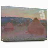 Claude Monet Wheat Stacks - Impressionist Autumn Landscape Print