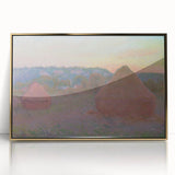 Claude Monet Wheat Stacks - Impressionist Autumn Landscape Print