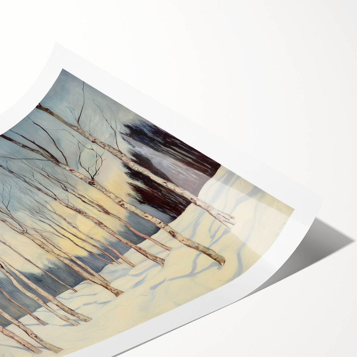 Tranquil Winter Birch Forest Wall Art - Canvas & Framed Print