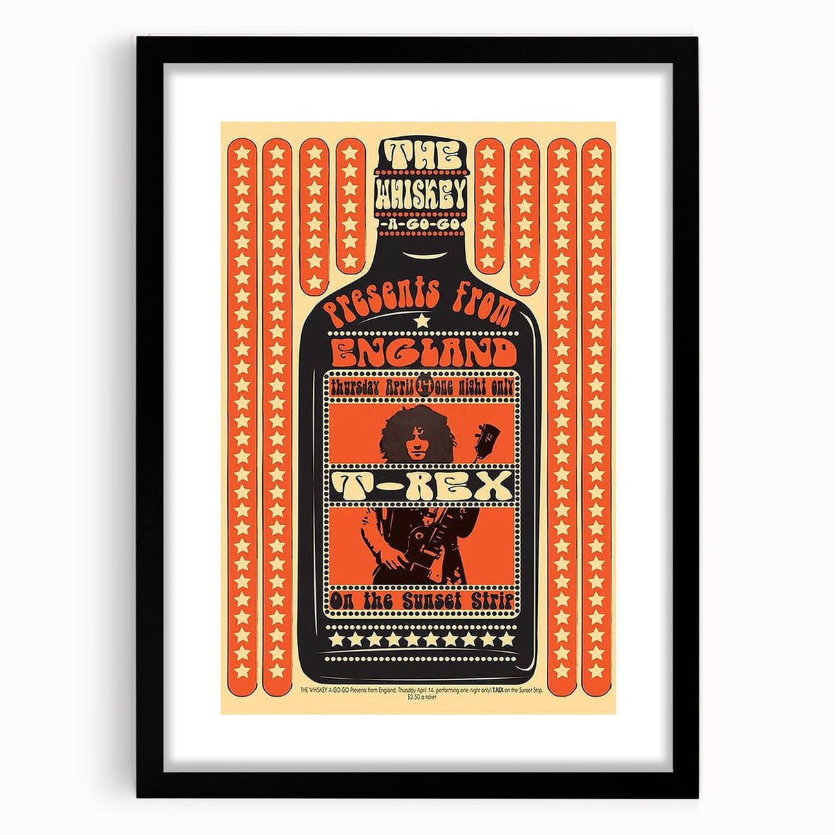 T. Rex 1971 Whiskey A-Go-Go Concert Poster – Vintage Rock Art