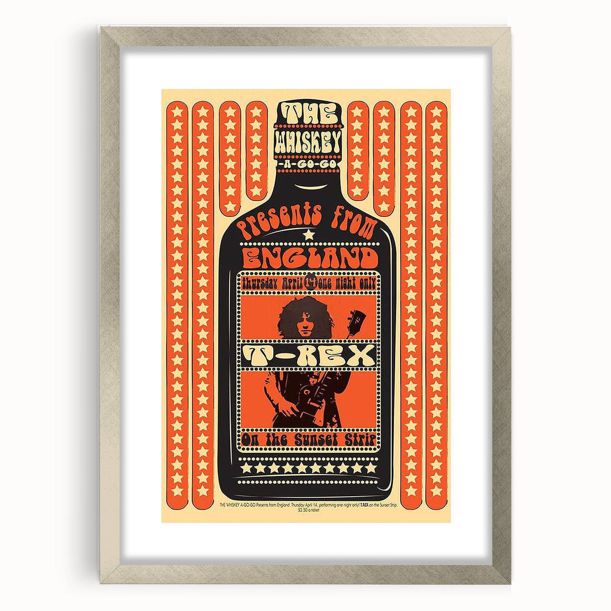 T. Rex 1971 Whiskey A-Go-Go Concert Poster – Vintage Rock Art
