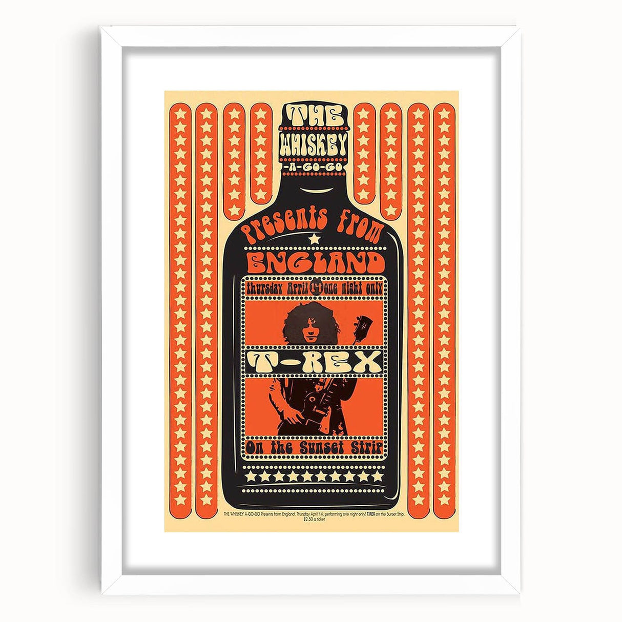 T. Rex 1971 Whiskey A-Go-Go Concert Poster – Vintage Rock Art