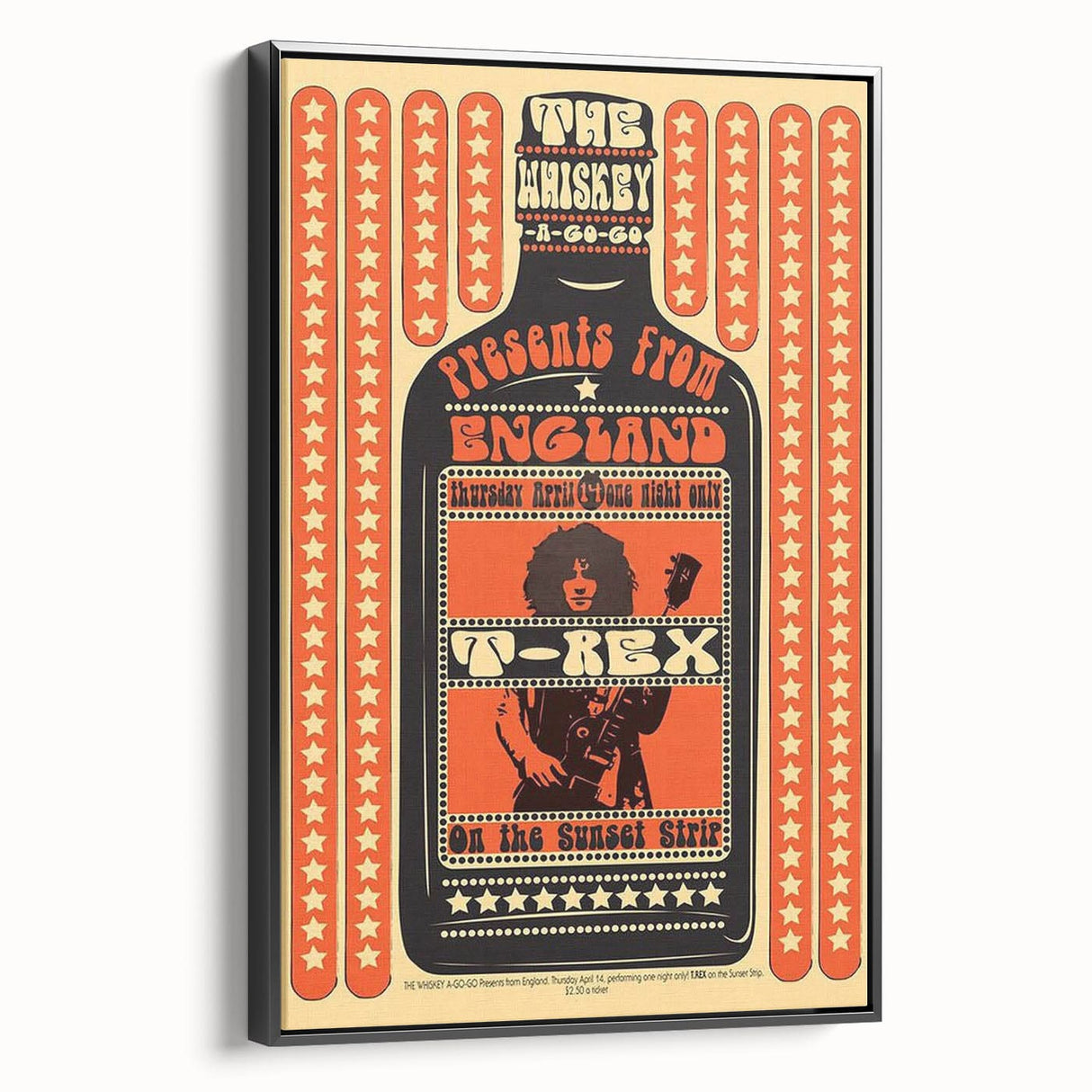 T. Rex 1971 Whiskey A-Go-Go Concert Poster – Vintage Rock Art