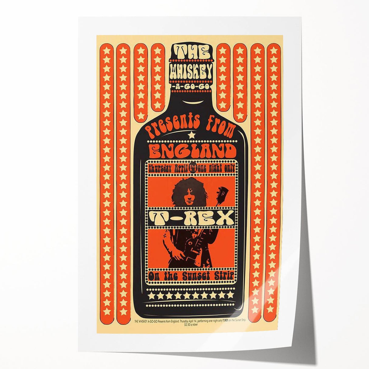 T. Rex 1971 Whiskey A-Go-Go Concert Poster – Vintage Rock Art