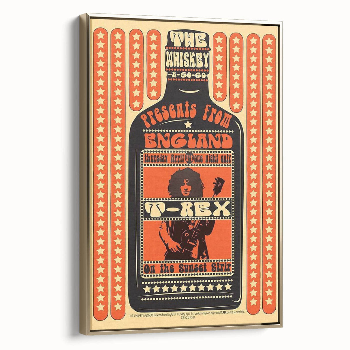 T. Rex 1971 Whiskey A-Go-Go Concert Poster – Vintage Rock Art