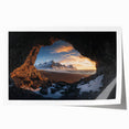 Vibrant rolled print showcasing a stunning cave landscape with rich earthy tones and intricate details, perfect for enhancing home decor or office spaces.