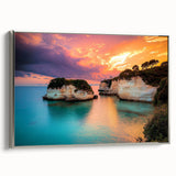 Framed canvas artwork depicting stunning cliffs and landscapes with a silver side view, perfect for enhancing modern home decor and adding a touch of nature's beauty.