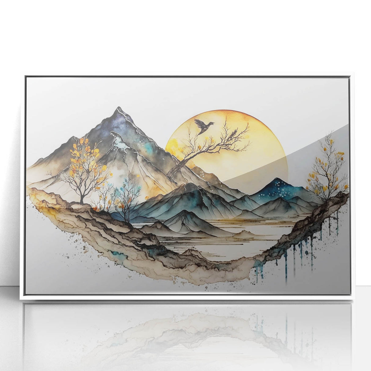 Serene Mountain Office Wall Art – Modern Corporate Wall Decor