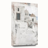 Abstract wall art showcasing modern architectural elements, printed on acrylic glass with a sleek side view, emphasizing vibrant colors and contemporary design. Ideal for enhancing interior decor in homes or offices.