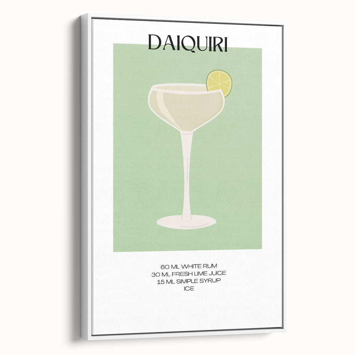 Vintage poster art of colorful cocktails on a black background, framed canvas, ideal for living room decor.