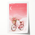 Girls Bedroom Art – Dreamy Bicycle and Roses Watercolor Print