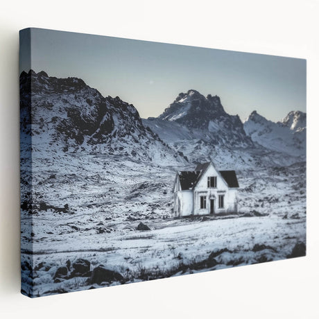Landscape barn scene depicted on a stretched canvas, showcasing warm earthy tones and detailed textures, ideal for rustic home decor. Perfect for country-themed interiors.