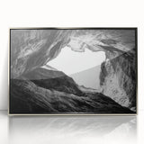 Framed acrylic art piece showcasing a stunning landscape of vast canyons in vibrant colors, perfect for modern home decor. Ideal for nature lovers seeking inspiration.