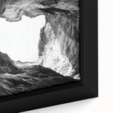 Framed canvas artwork showcasing a vibrant landscape of canyons with rich hues of orange and red, emphasizing natural textures and intricate details. Perfect for enhancing home decor with a touch of nature-inspired elegance.