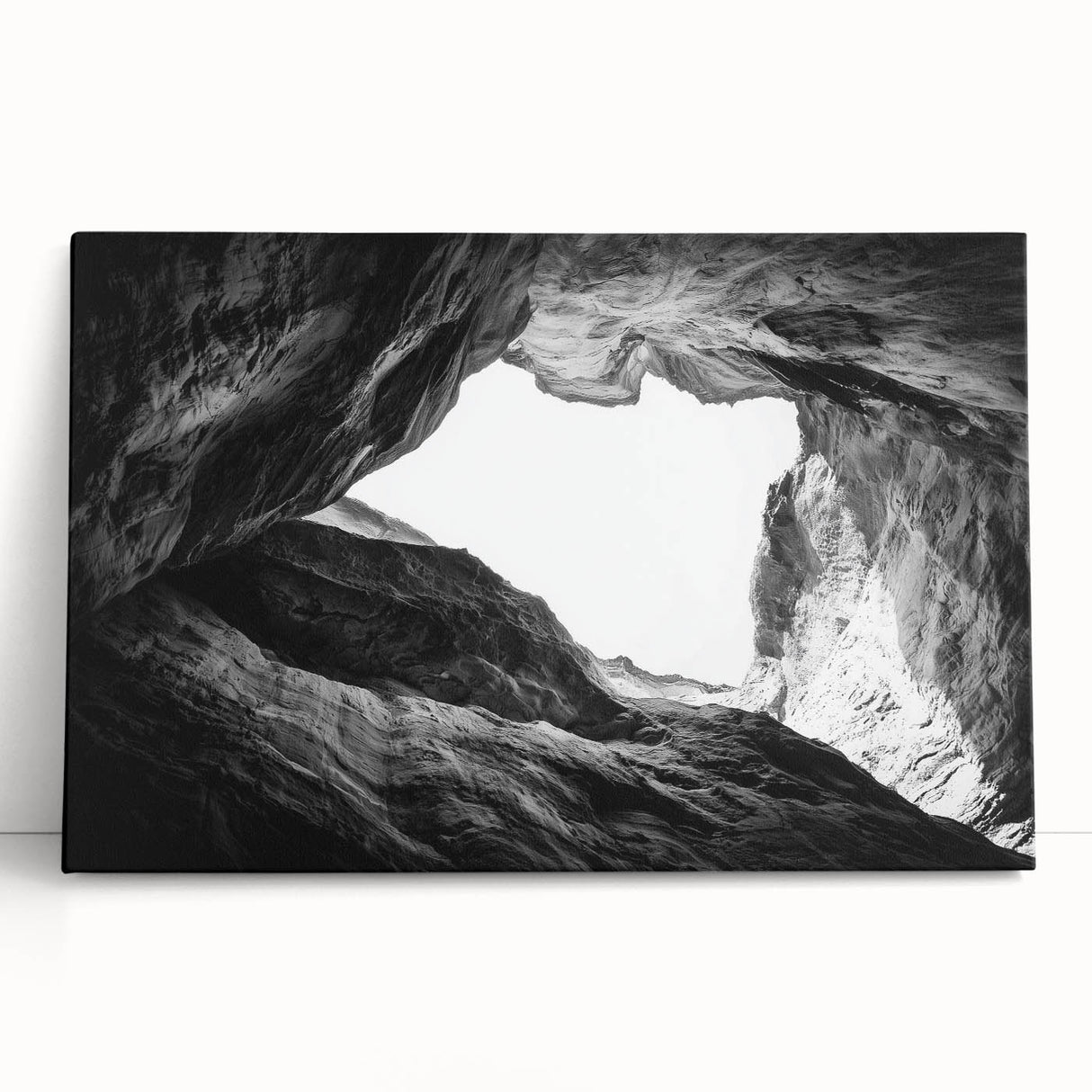 Stretched canvas artwork depicting vibrant, abstract landscape canyons in warm earthy tones, perfect for enhancing modern home décor. Ideal for nature-inspired interiors.