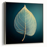 Framed canvas featuring a close-up of green leaves, ideal for adding a touch of nature to any room.