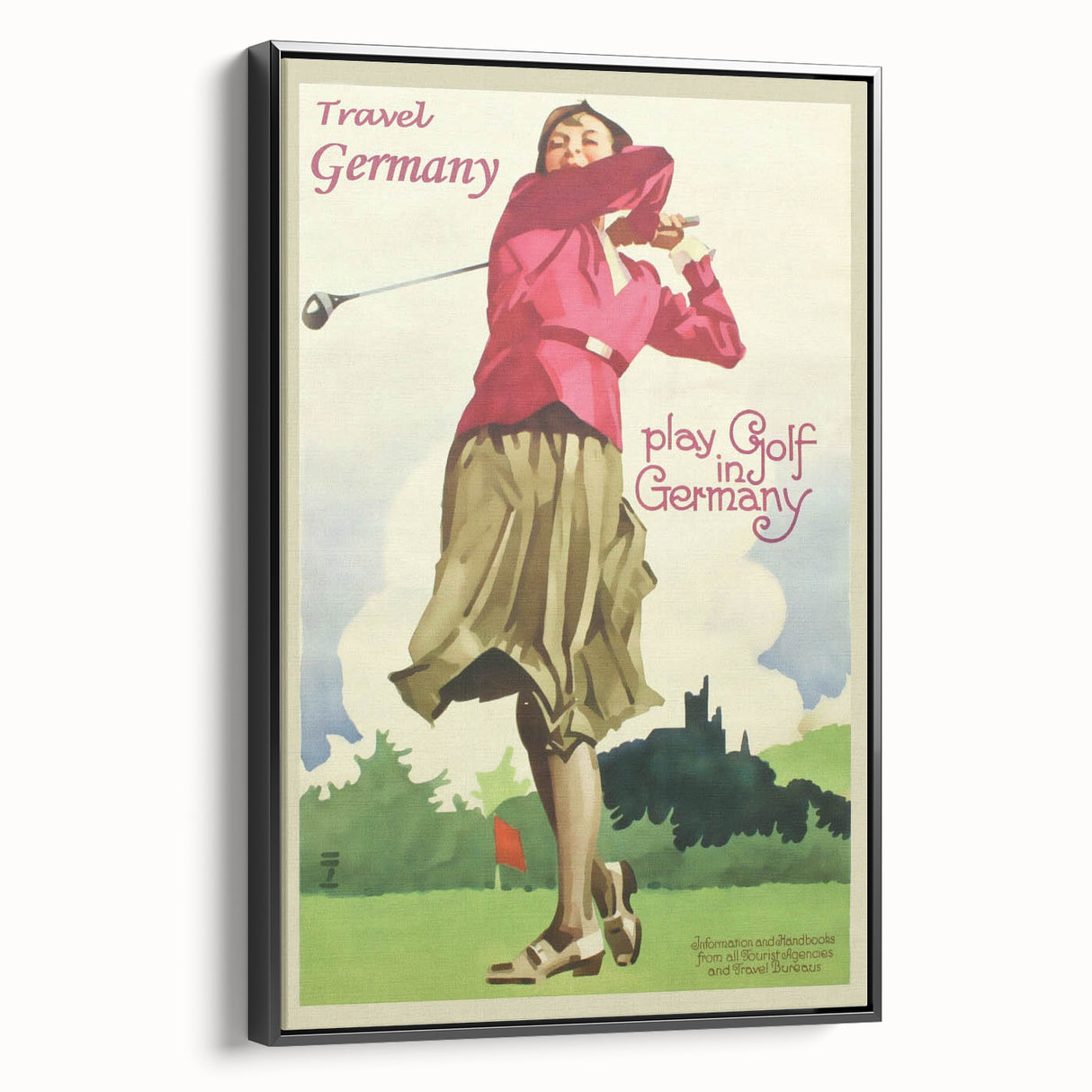 Retro Germany Golf Travel Poster – Vintage Golfing Art