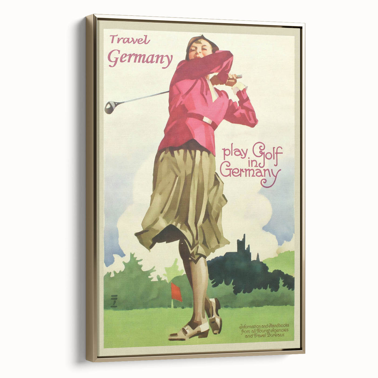 Retro Germany Golf Travel Poster – Vintage Golfing Art