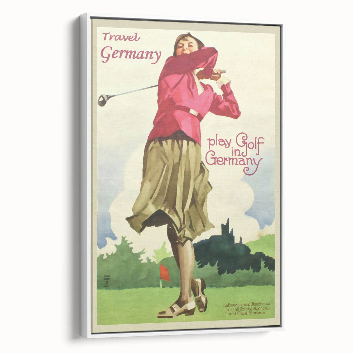 Retro Germany Golf Travel Poster – Vintage Golfing Art