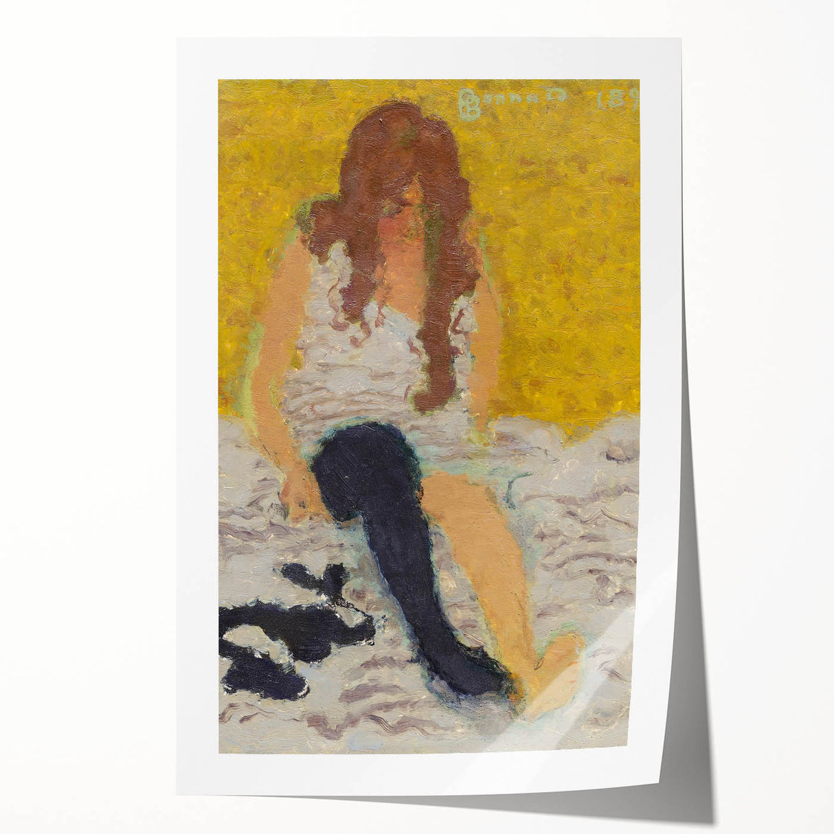 Classical Realism Painting | Woman Putting on Stockings Art Print