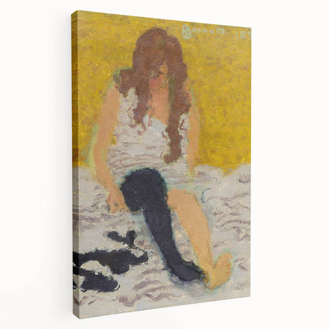 Classical Realism Painting | Woman Putting on Stockings Art Print